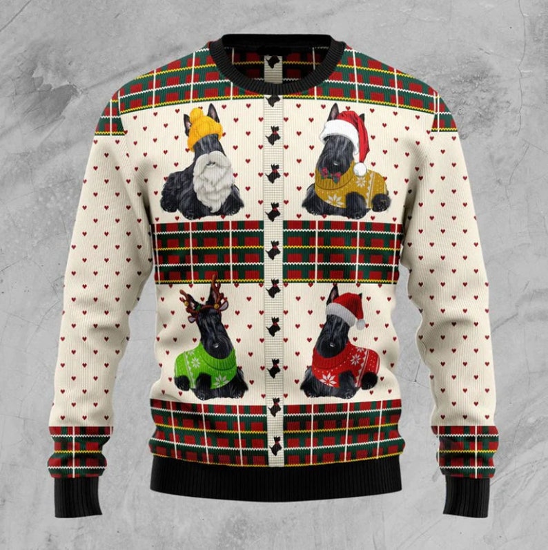 Scottish Terriers Xmas Ugly Christmas Sweater For Men & Women Christmas Gift Sweater US2665 - WeCustomit