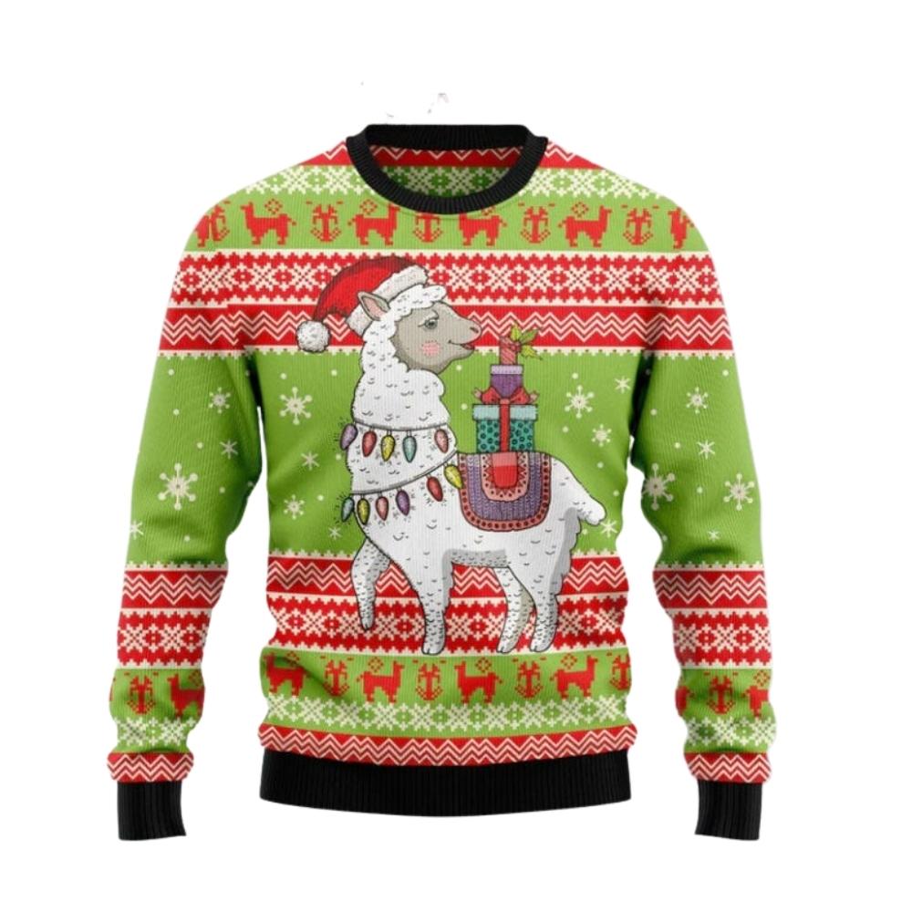 Love Llama Ugly Christmas Sweater For Men & Women Christmas Gift Sweater US2675 - WeCustomit