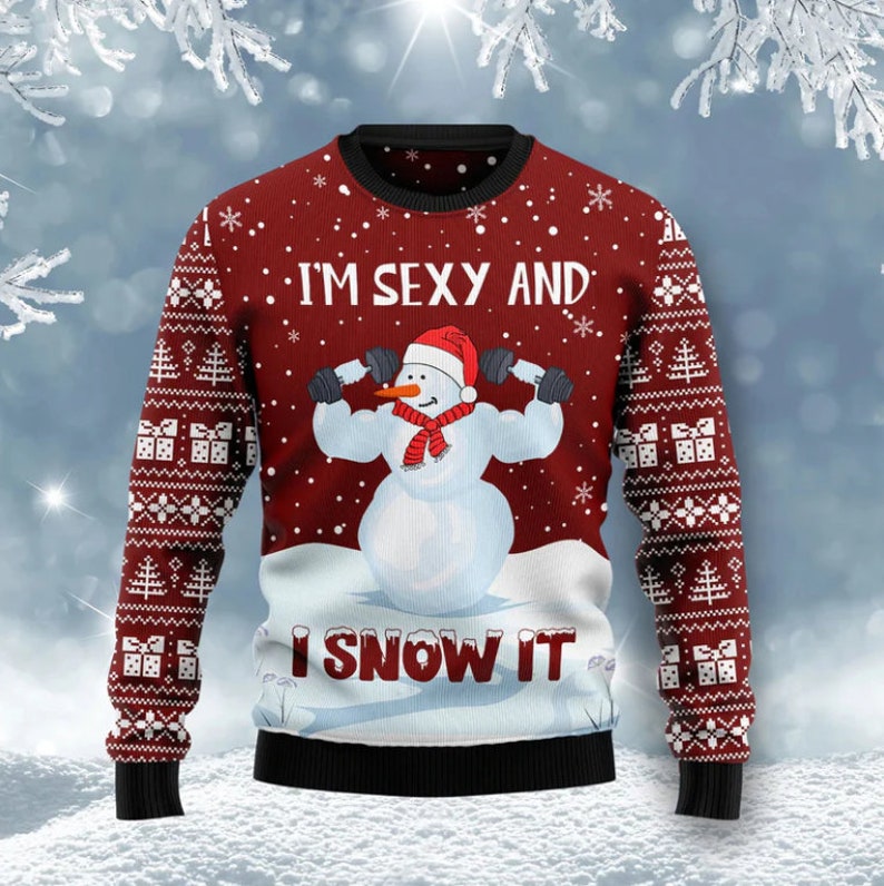 Snowman Christmas Funny Ugly Christmas Sweater For Men & Women Christmas Gift Sweater US2676 - WeCustomit