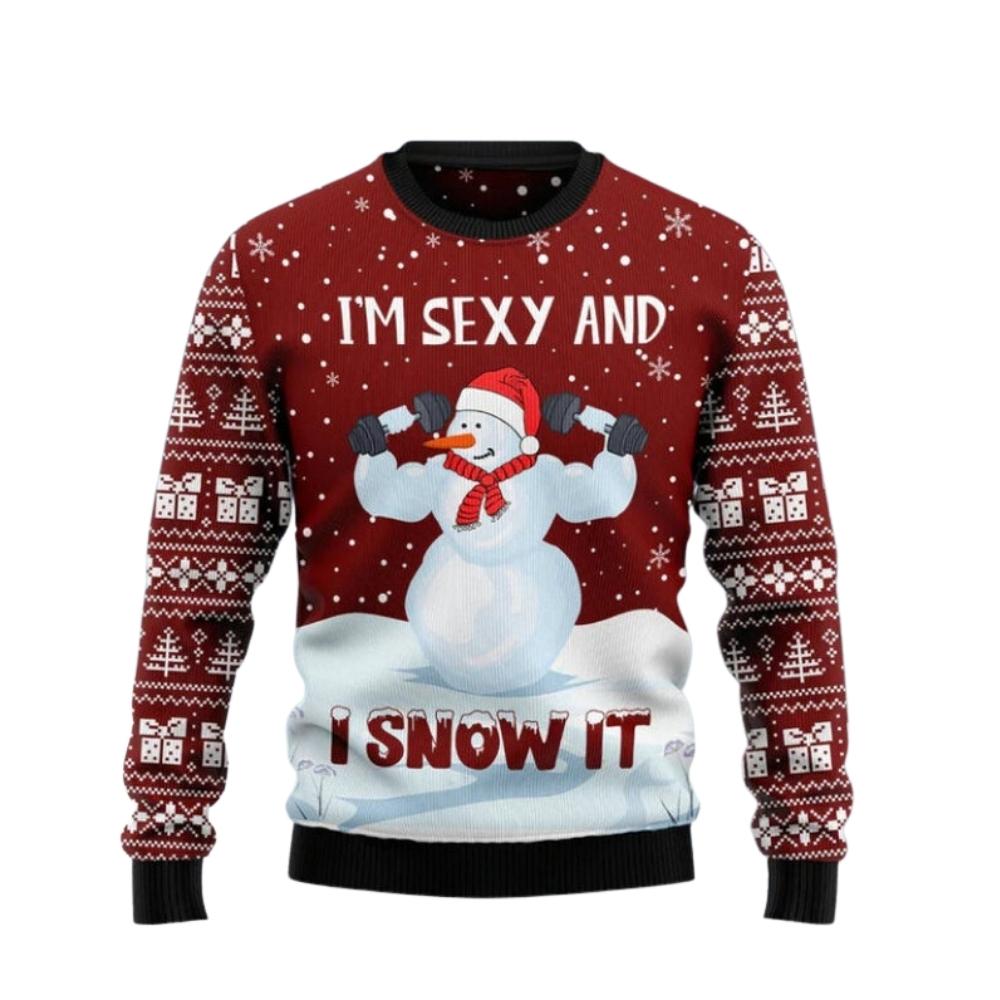 Snowman Christmas Funny Ugly Christmas Sweater For Men & Women Christmas Gift Sweater US2676 - WeCustomit