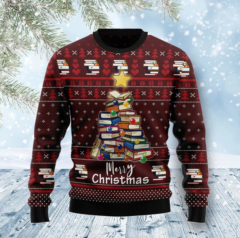 Book Pine Ugly Christmas Sweater For Men & Women Christmas Gift Sweater US2961 - WeCustomit