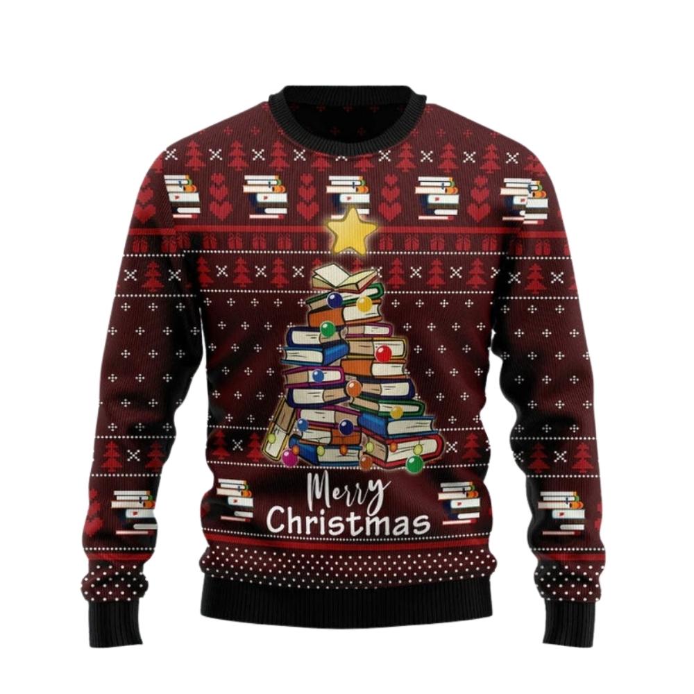 Book Pine Ugly Christmas Sweater For Men & Women Christmas Gift Sweater US2961 - WeCustomit