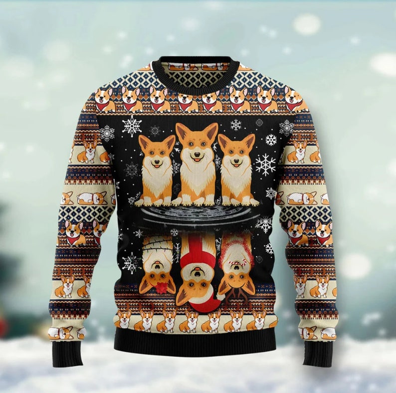 Corgi Cute Ugly Christmas Sweater For Men & Women Christmas Gift Sweater US2962 - WeCustomit