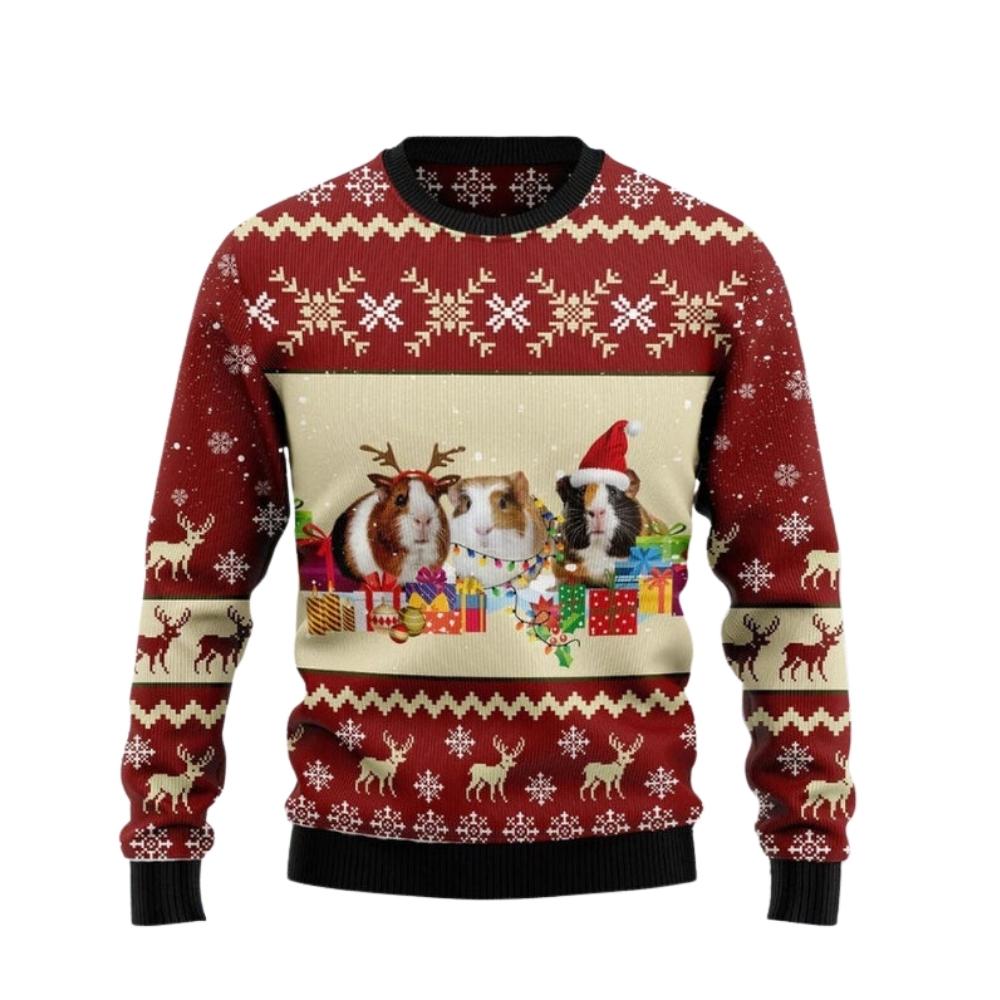 Funny X-mas Holiday Hamster Ugly Christmas Sweater For Men & Women Christmas Gift Sweater US2963 - WeCustomit