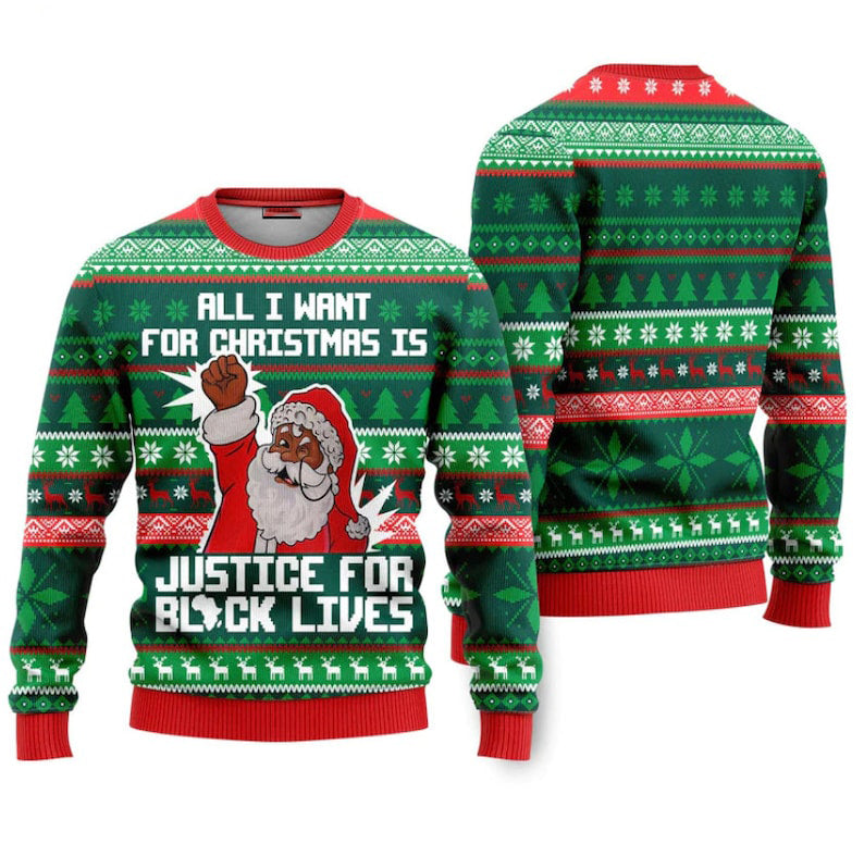 Funny Black Santa Ugly Christmas Sweater For Men & Women Christmas Gift Sweater US2974 - WeCustomit