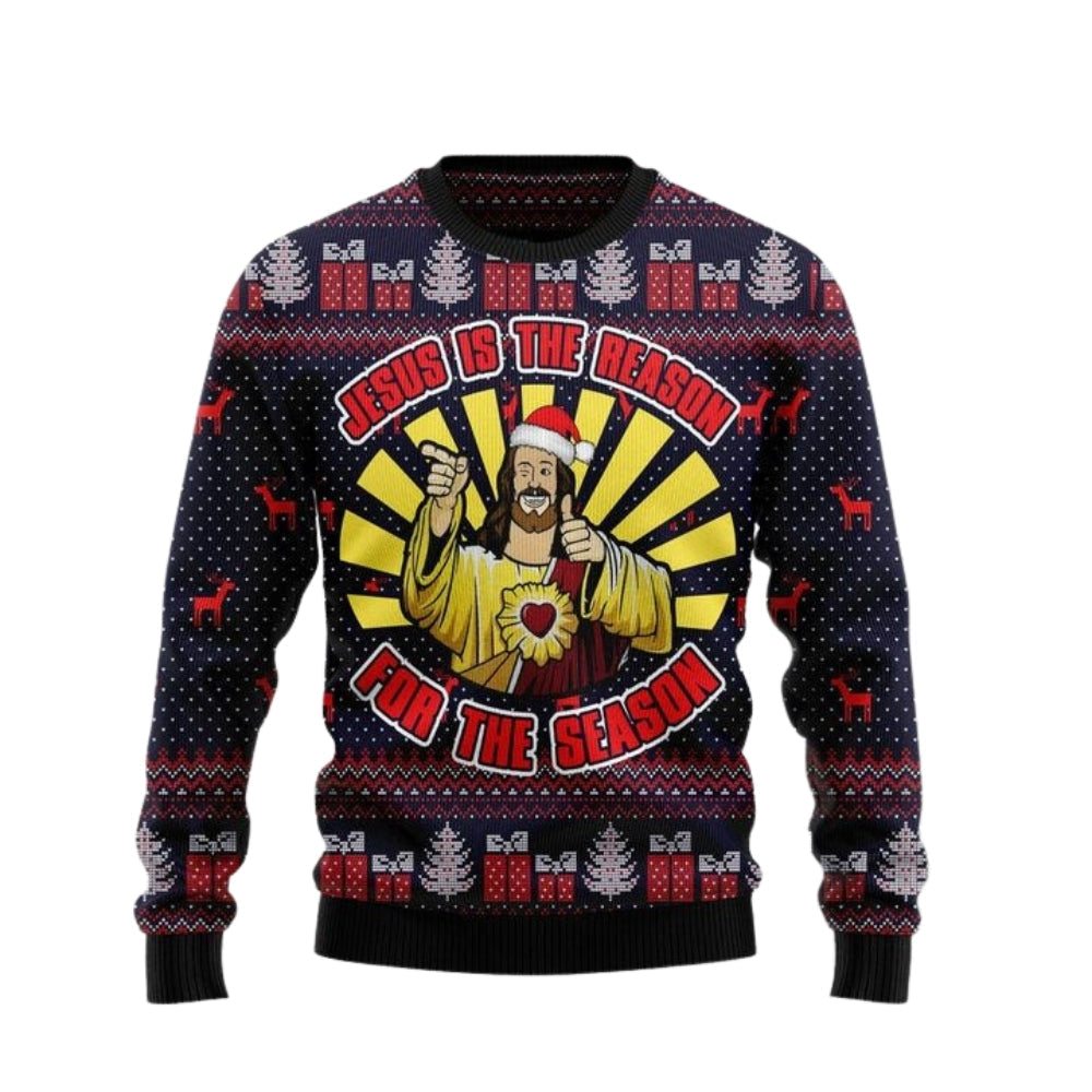 Jesus Is The Reason For The Season Ugly Christmas Sweater For Men & Women Christmas Gift Sweater US2986 - WeCustomit