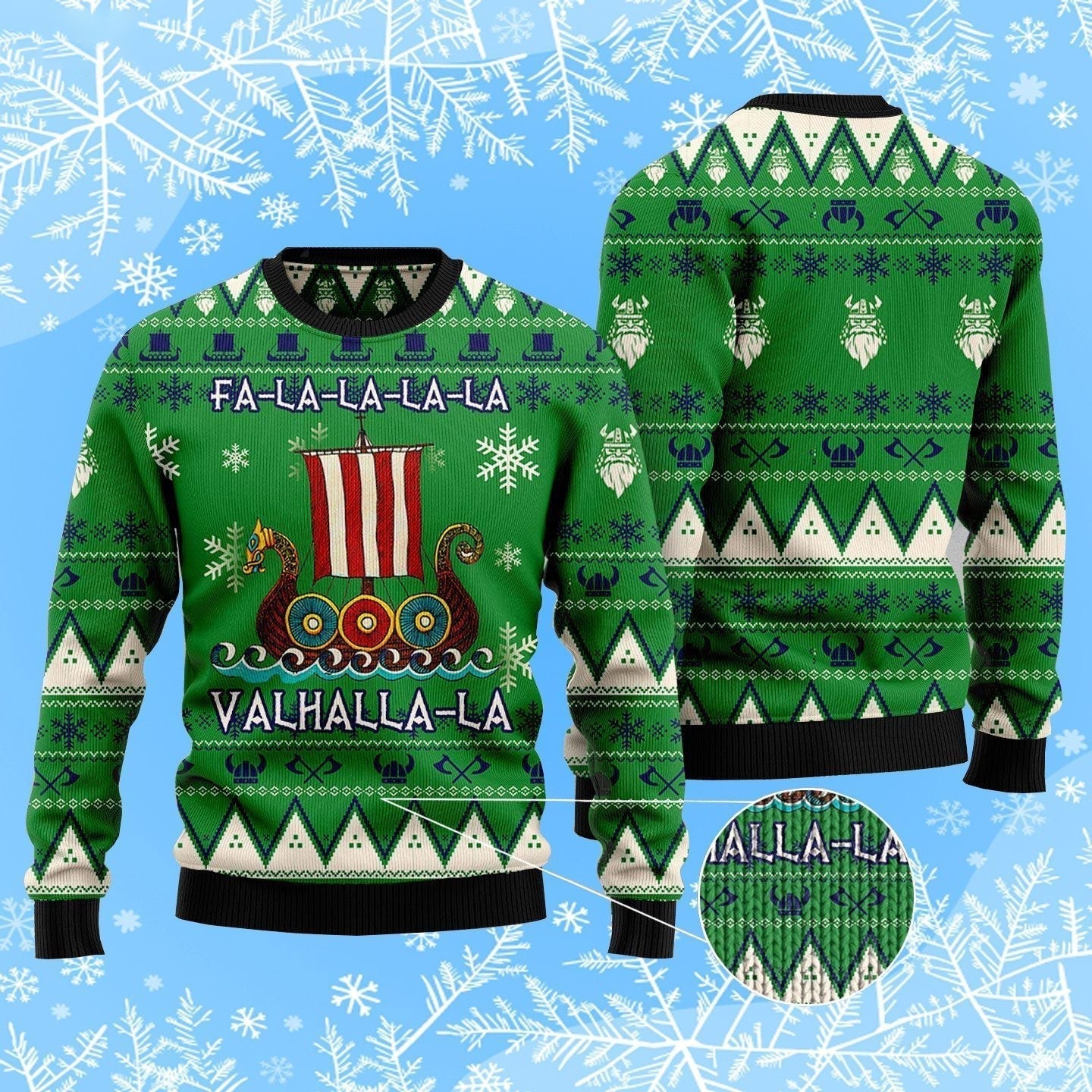 Amazing Viking Valhalla Ugly Christmas Sweater For Men & Women Christmas Gift Sweater US2990 - WeCustomit