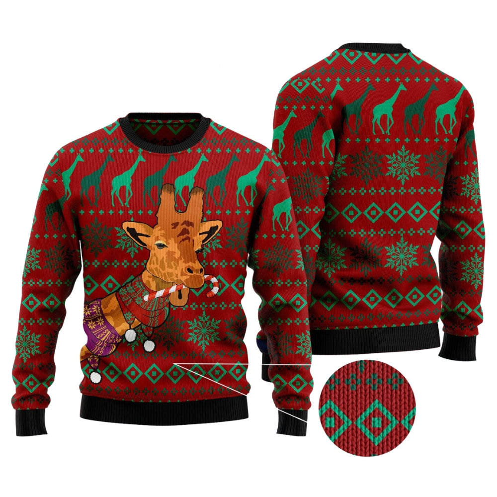 Giraffe Winter Ugly Christmas Sweater For Men & Women Christmas Gift Sweater US2994 - WeCustomit