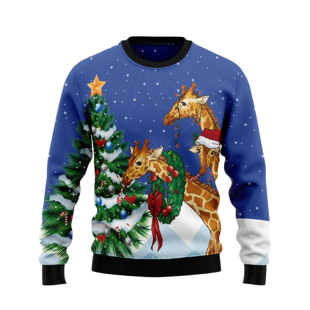 Giraffe Christmas Ugly Christmas Sweater For Men & Women Christmas Gift Sweater US2995 - WeCustomit