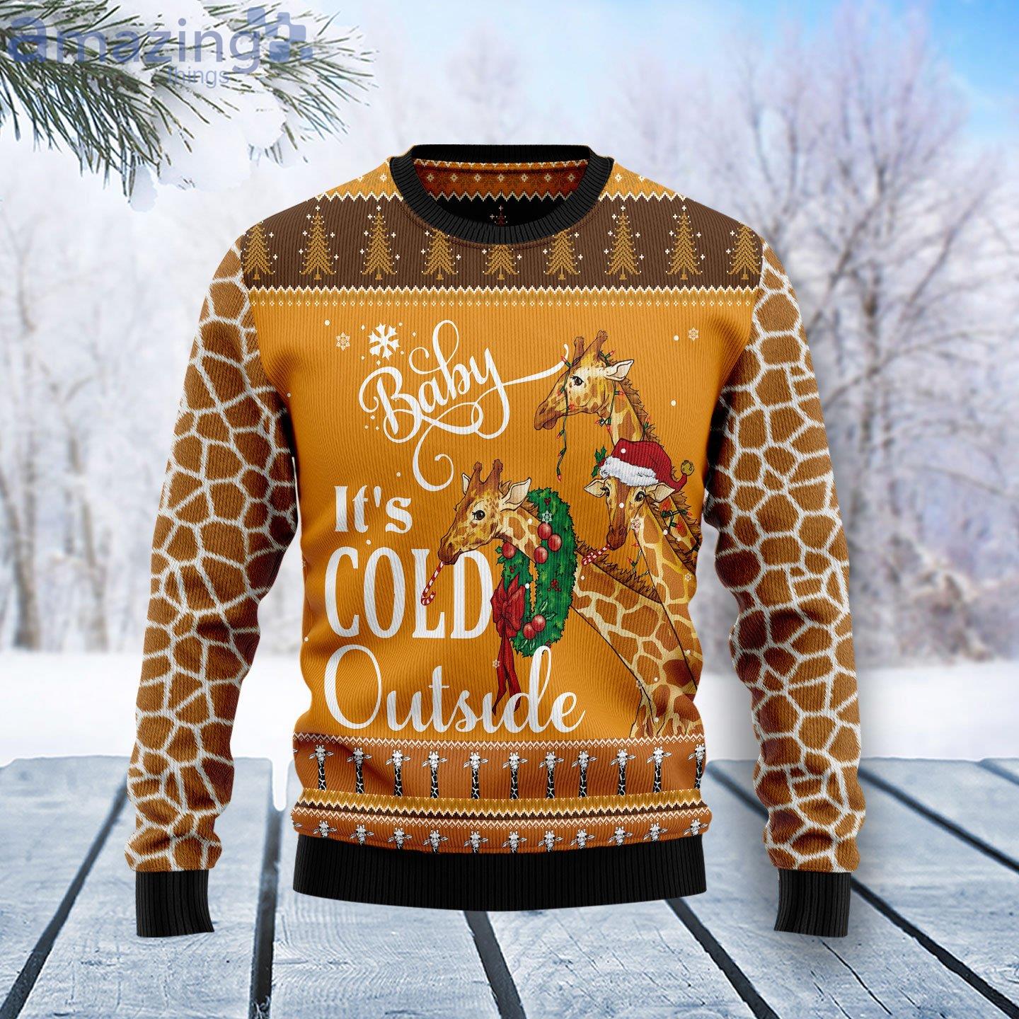 Giraffe Baby It's Cold Outside Ugly Christmas Sweater For Men & Women Christmas Gift Sweater US3026 - WeCustomit