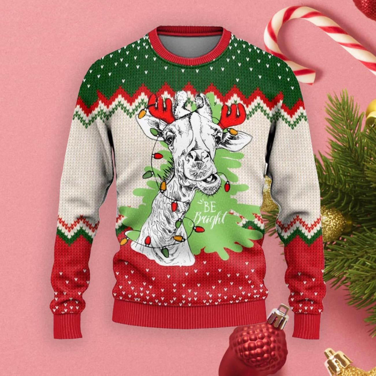 Cute Giraffe Christmas Ugly Christmas Sweater For Men & Women Christmas Gift Sweater US3028 - WeCustomit