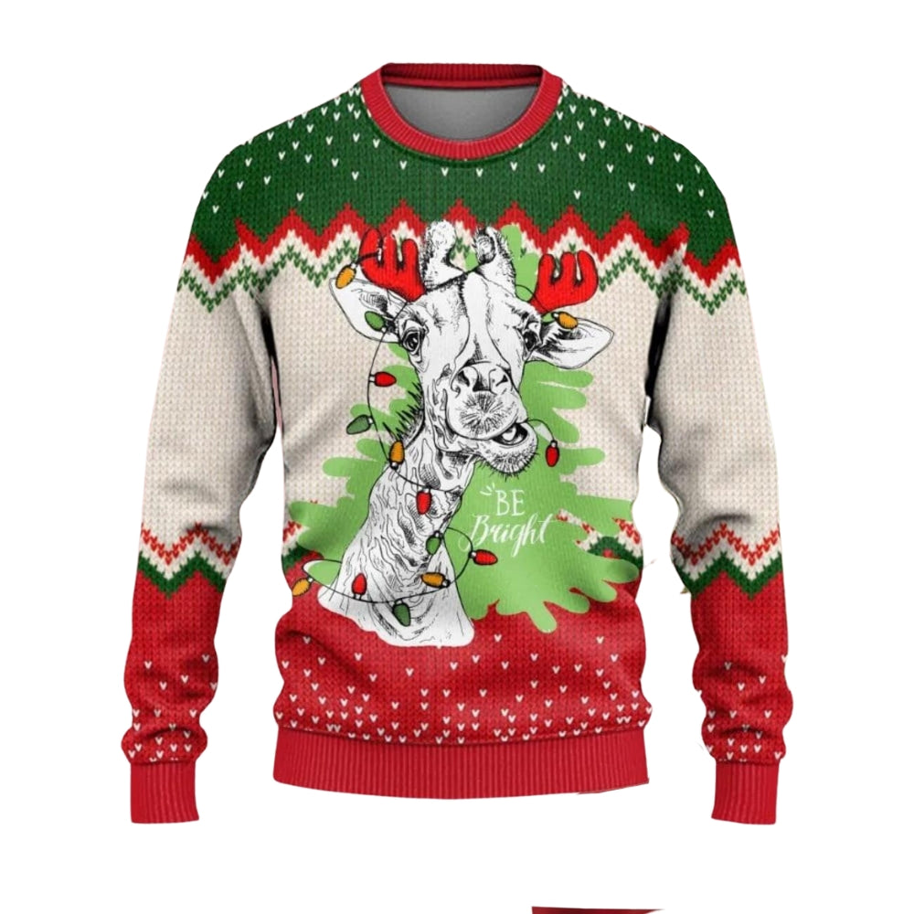 Cute Giraffe Christmas Ugly Christmas Sweater For Men & Women Christmas Gift Sweater US3028 - WeCustomit