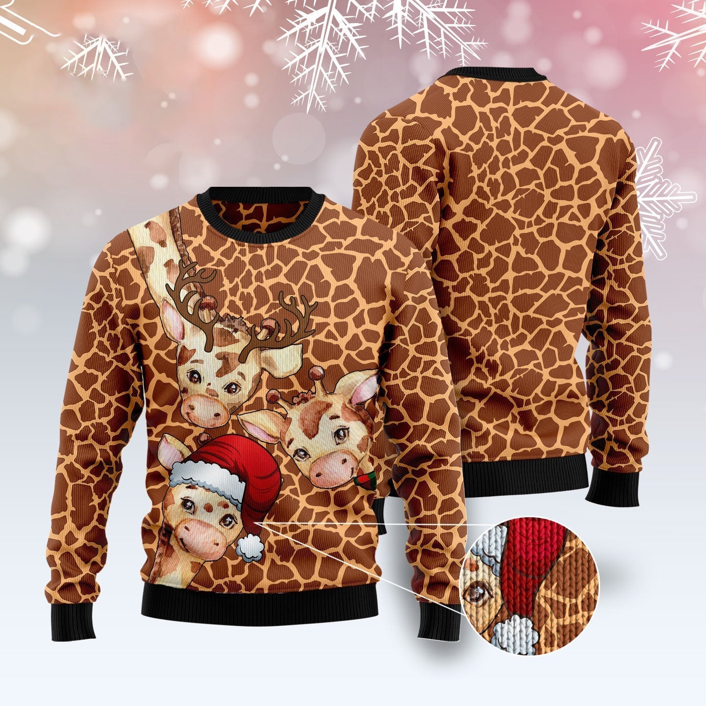 Giraffe Funny Ugly Christmas Sweater For Men & Women Christmas Gift Sweater US3029 - WeCustomit