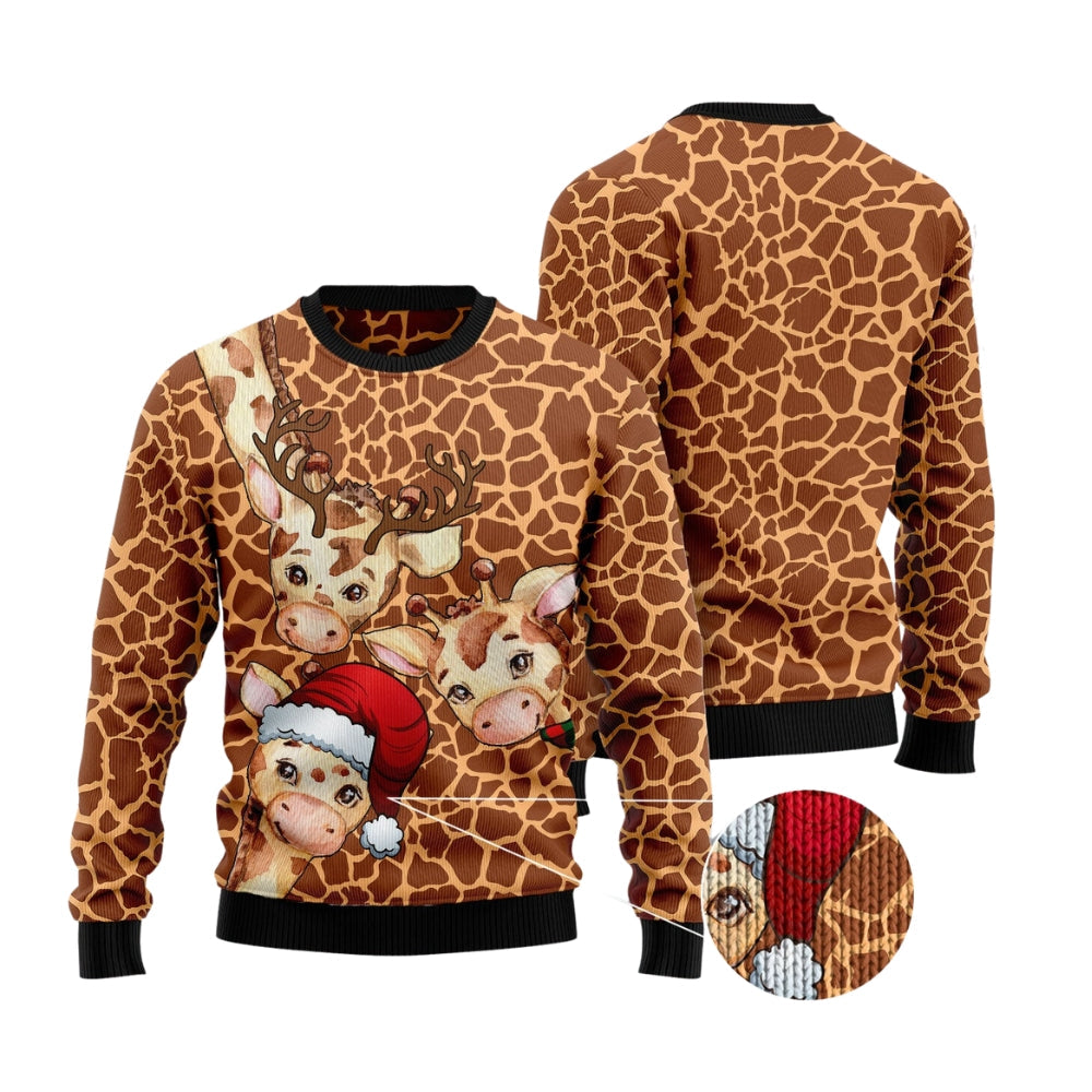 Giraffe Funny Ugly Christmas Sweater For Men & Women Christmas Gift Sweater US3029 - WeCustomit
