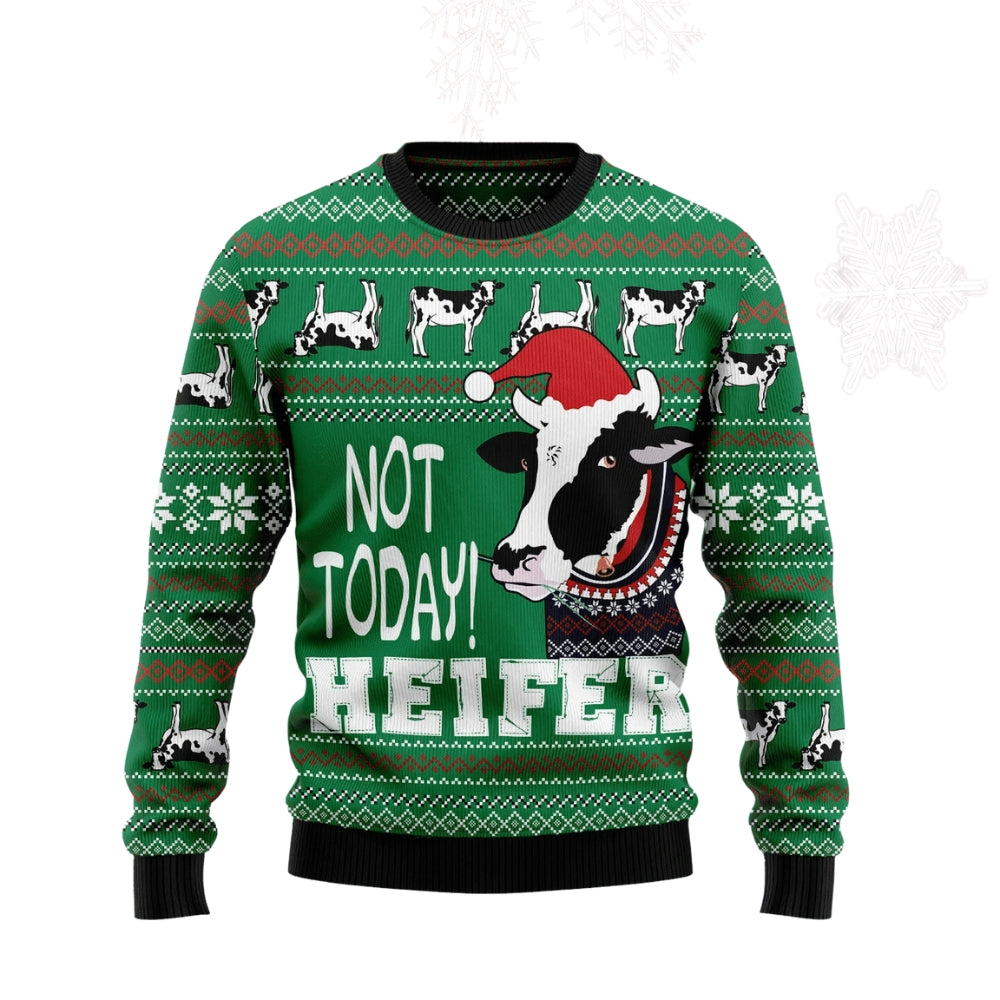 Cow Not Today Christmas Ugly Christmas Sweater For Men & Women Christmas Gift Sweater US3031 - WeCustomit