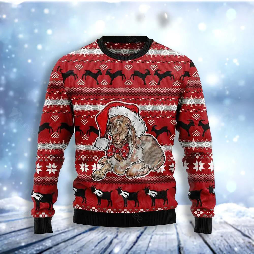 Santa Goat Ugly Christmas Sweater For Men & Women Christmas Gift Sweater US3061 - WeCustomit
