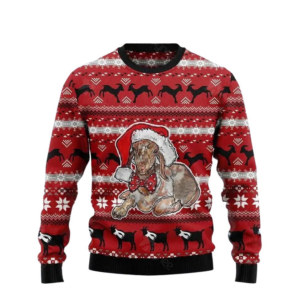 Santa Goat Ugly Christmas Sweater For Men & Women Christmas Gift Sweater US3061 - WeCustomit
