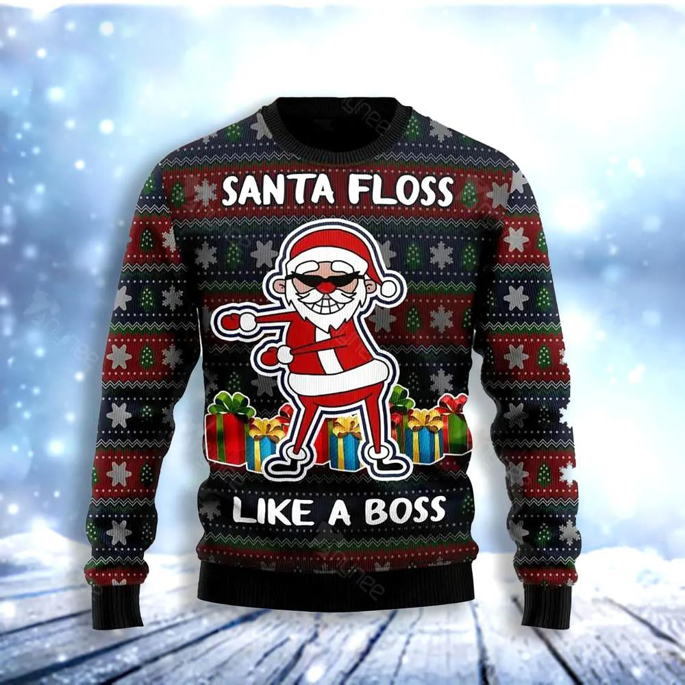 Funny Santa Floss Ugly Christmas Sweater For Men & Women Christmas Gift Sweater US3063 - WeCustomit