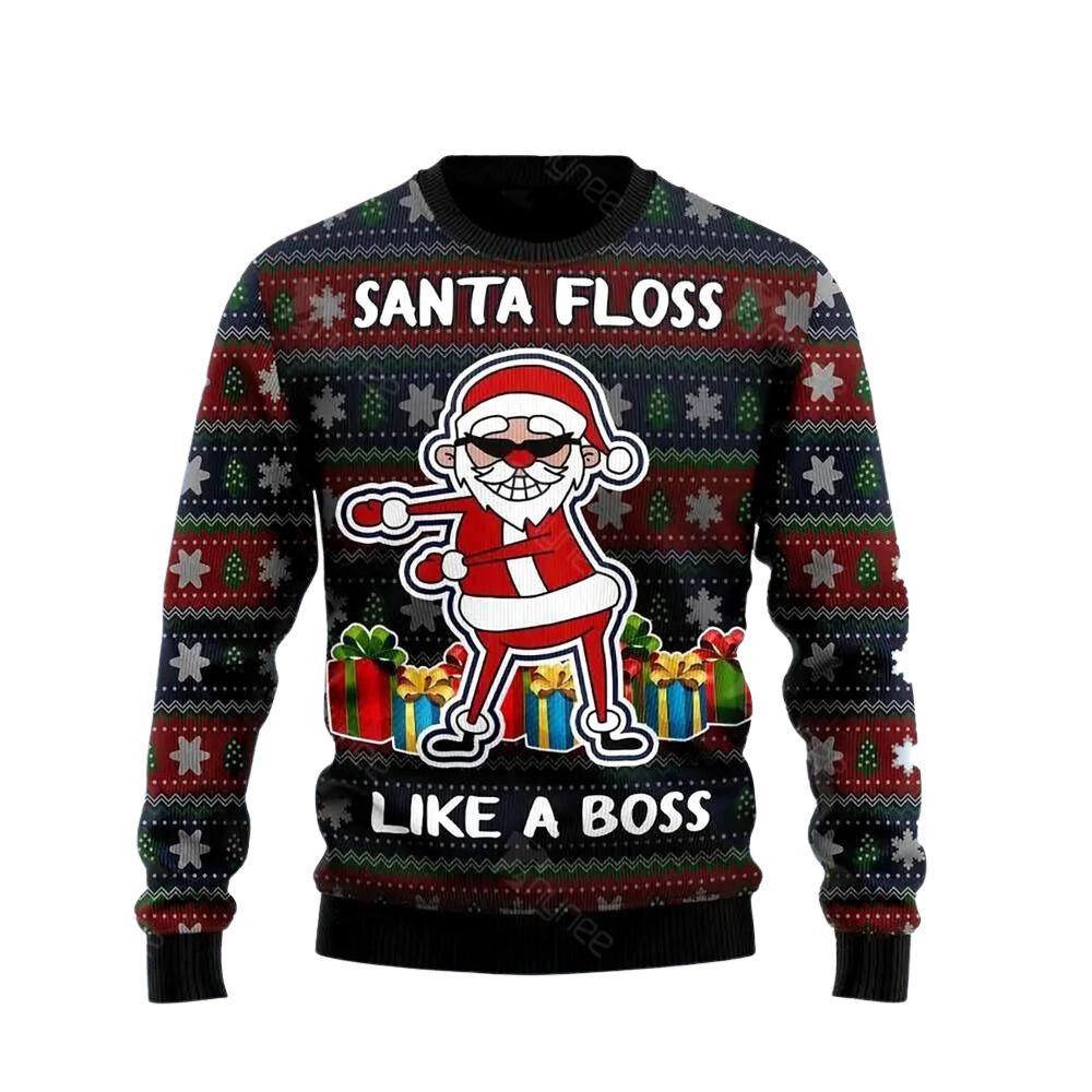 Funny Santa Floss Ugly Christmas Sweater For Men & Women Christmas Gift Sweater US3063 - WeCustomit