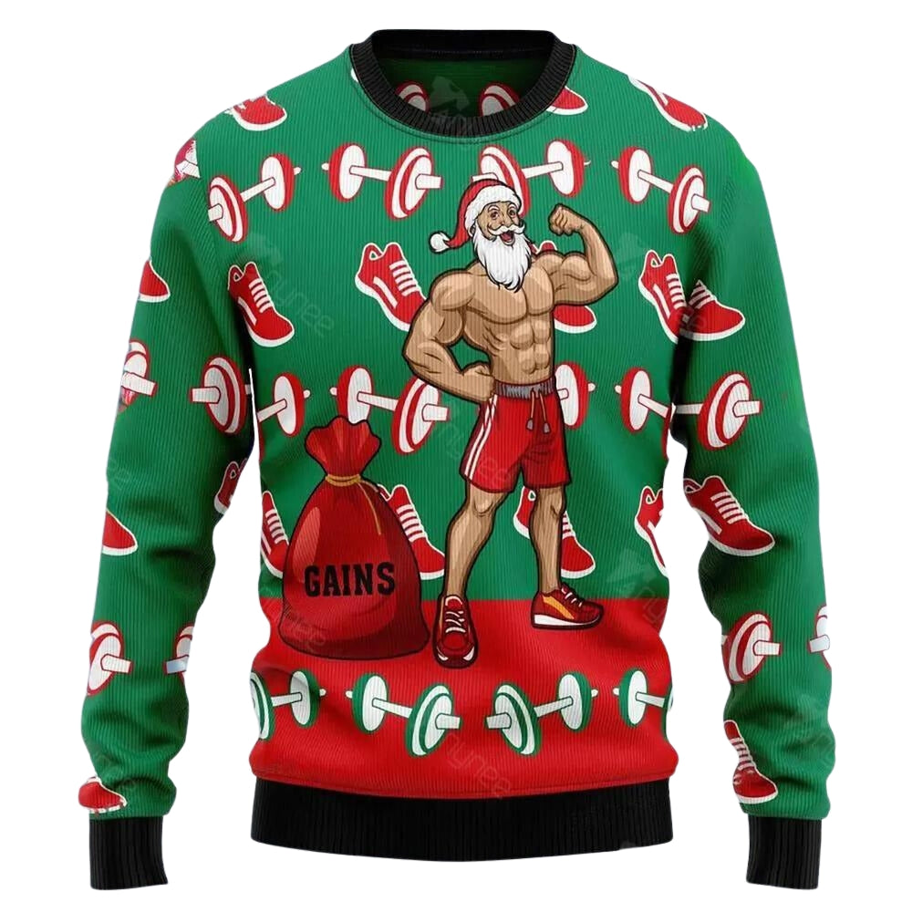 Santa Gym Ugly Christmas Sweater For Men & Women Christmas Gift Sweater US3064 - WeCustomit