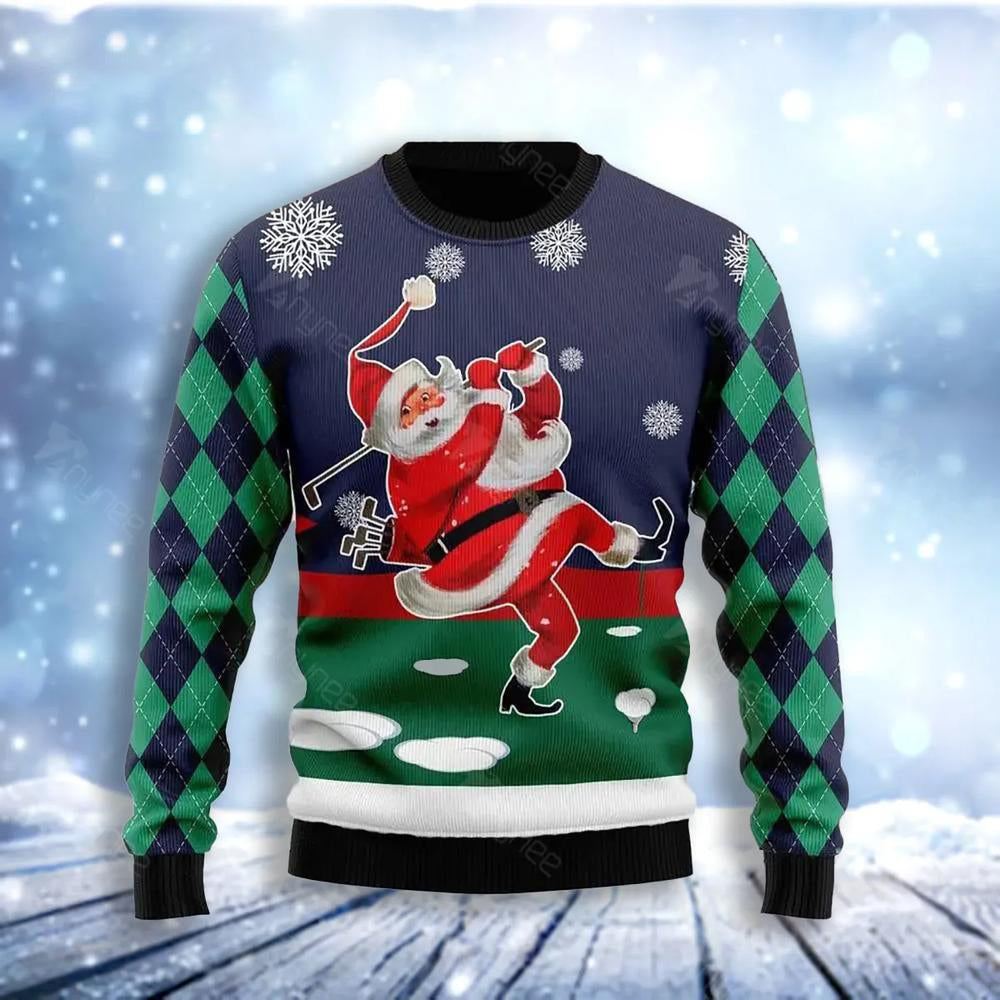 Santa Golfer Ugly Christmas Sweater For Men & Women Christmas Gift Sweater US3066 - WeCustomit