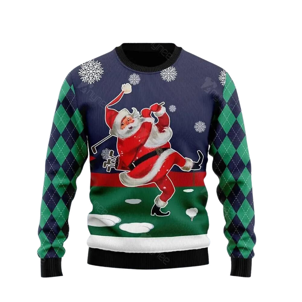 Santa Golfer Ugly Christmas Sweater For Men & Women Christmas Gift Sweater US3066 - WeCustomit