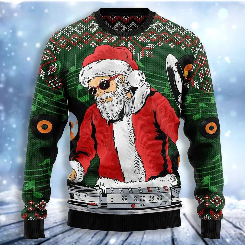 Satan Claus DJ Ugly Christmas Sweater For Men & Women Christmas Gift Sweater US3072 - WeCustomit