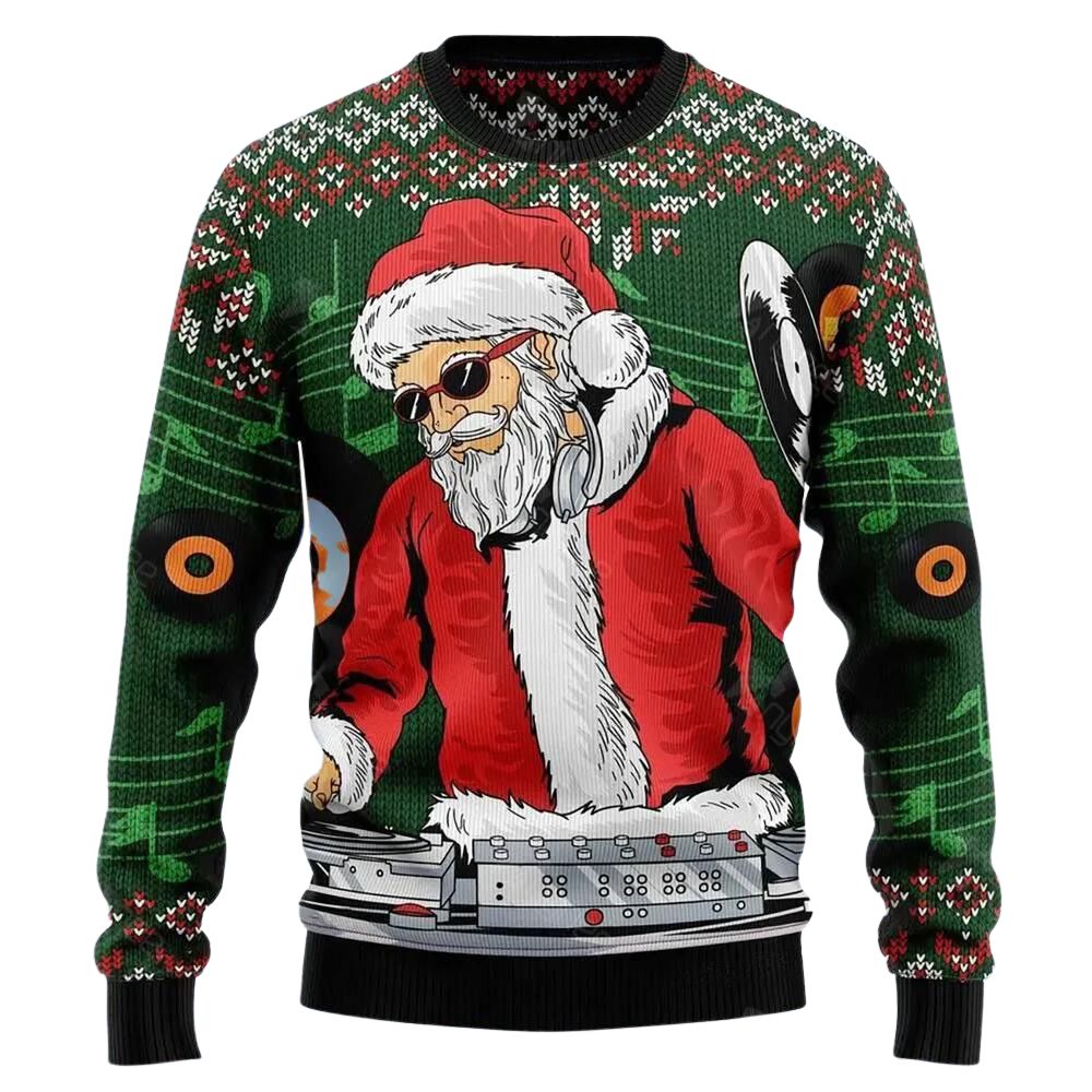 Satan Claus DJ Ugly Christmas Sweater For Men & Women Christmas Gift Sweater US3072 - WeCustomit