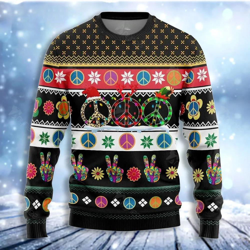 Hippie Light Shape Christmas Ugly Christmas Sweater For Men & Women Christmas Gift Sweater US3091 - WeCustomit