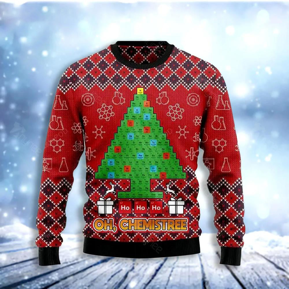 Ho Ho Ho Oh Chemistree Periodic Table Ugly Christmas Sweater For Men & Women Christmas Gift Sweater US3094 - WeCustomit