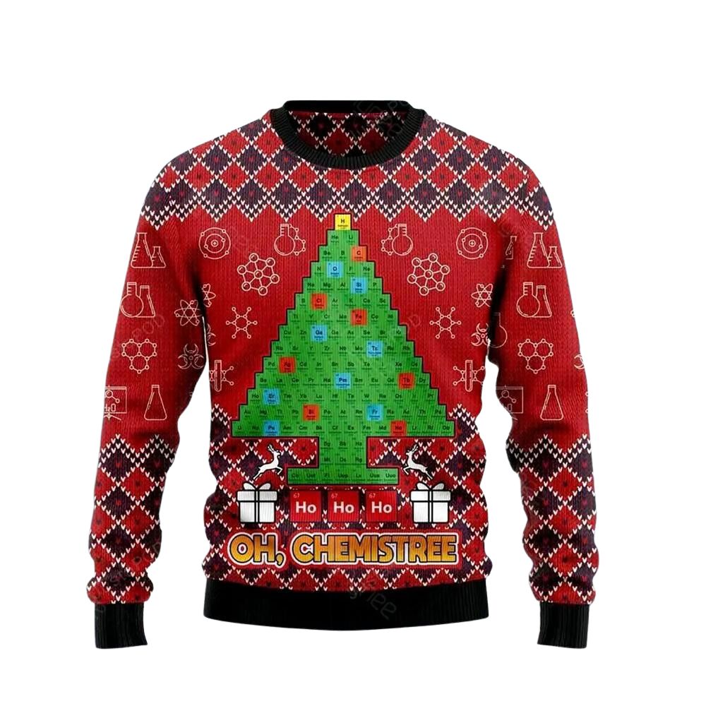 Ho Ho Ho Oh Chemistree Periodic Table Ugly Christmas Sweater For Men & Women Christmas Gift Sweater US3094 - WeCustomit