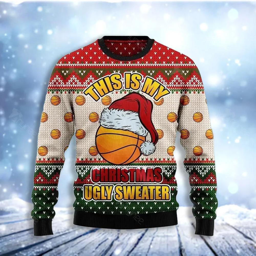 Basketball This Is My Christmas Ugly Sweater For Men & Women Christmas Gift Sweater US3096 - WeCustomit