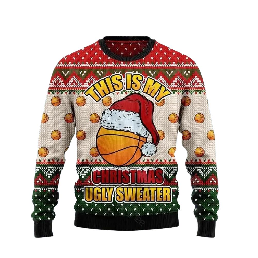 Basketball This Is My Christmas Ugly Sweater For Men & Women Christmas Gift Sweater US3096 - WeCustomit