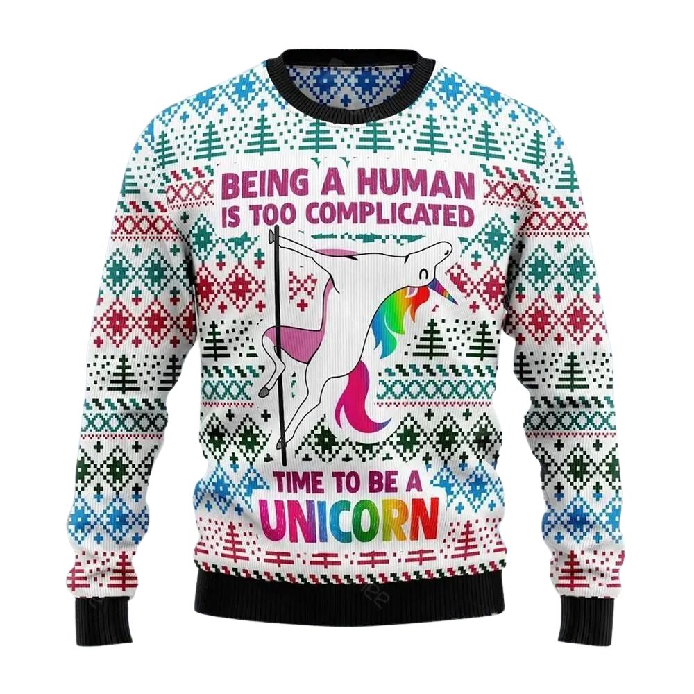 Be Unicorn Ugly Christmas Sweater For Men & Women Christmas Gift Sweater US3100 - WeCustomit
