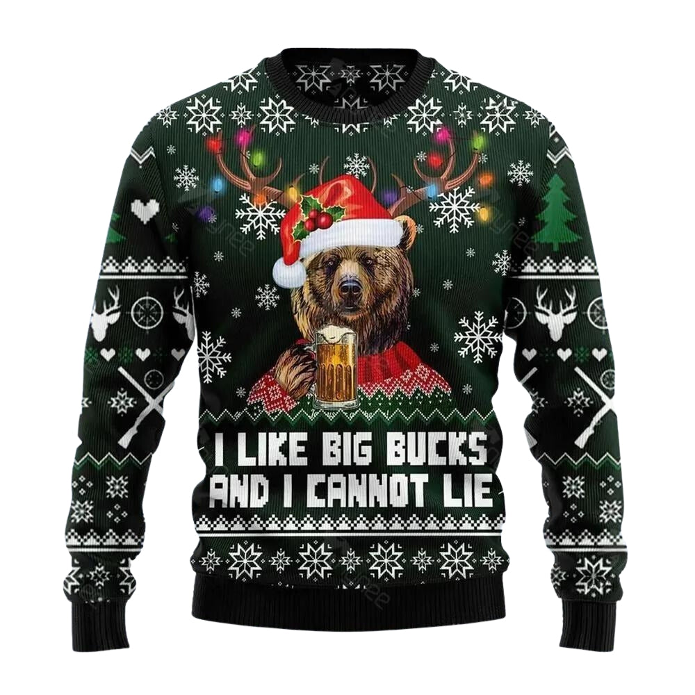 Bear Hunting And Beer Ugly Christmas Sweater For Men & Women Christmas Gift Sweater US3462 - WeCustomit