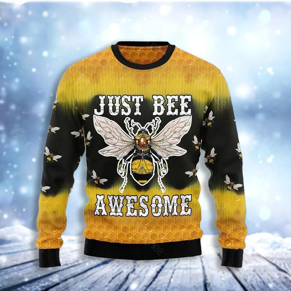 Just Bee Awesome Ugly Christmas Sweater For Men & Women Christmas Gift Sweater US3467 - WeCustomit