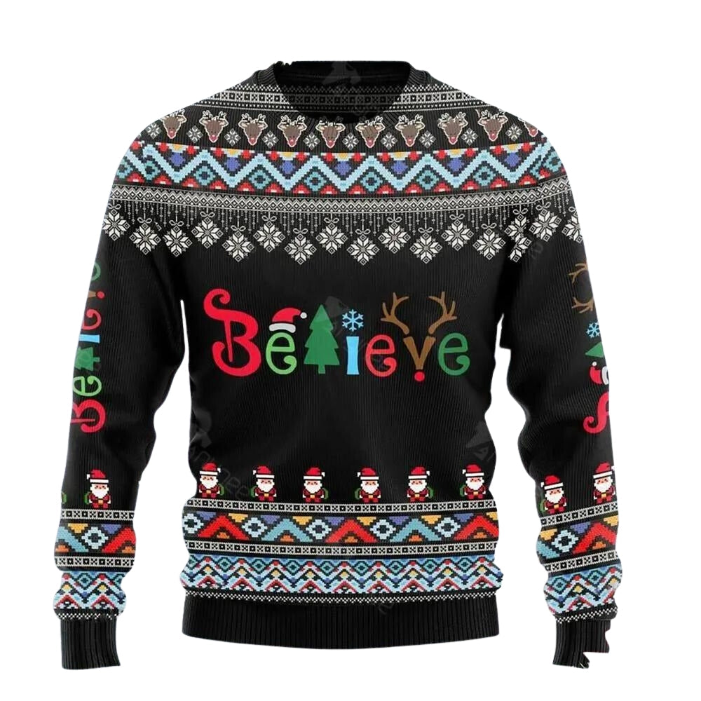 Believe Christmas Ugly Christmas Sweater For Men & Women Christmas Gift Sweater US3474 - WeCustomit