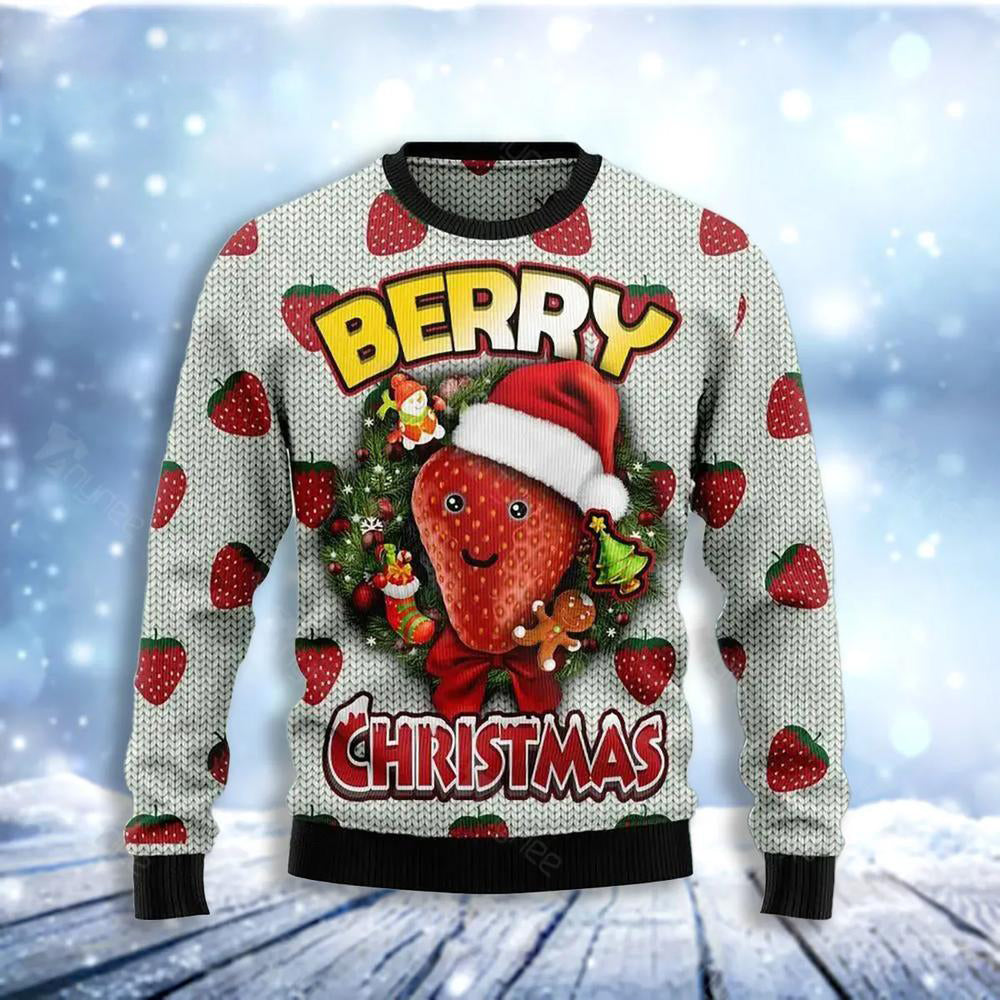 Berry Christmas Ugly Christmas Sweater For Men & Women Christmas Gift Sweater US3476 - WeCustomit