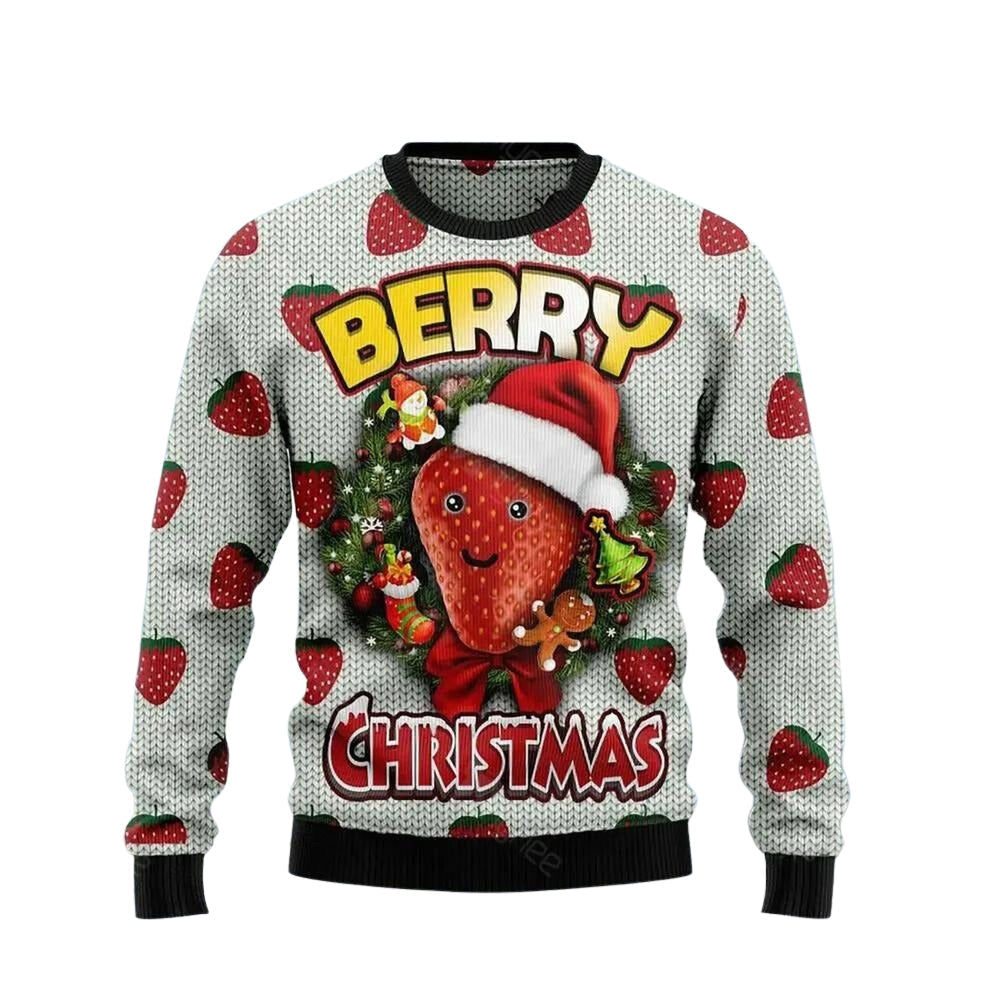 Berry Christmas Ugly Christmas Sweater For Men & Women Christmas Gift Sweater US3476 - WeCustomit