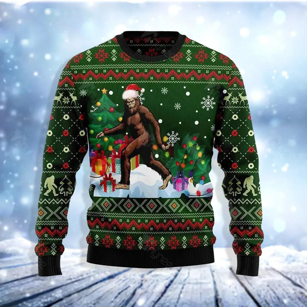 Big Foot Snow Ugly Christmas Sweater For Men & Women Christmas Gift Sweater US3477 - WeCustomit