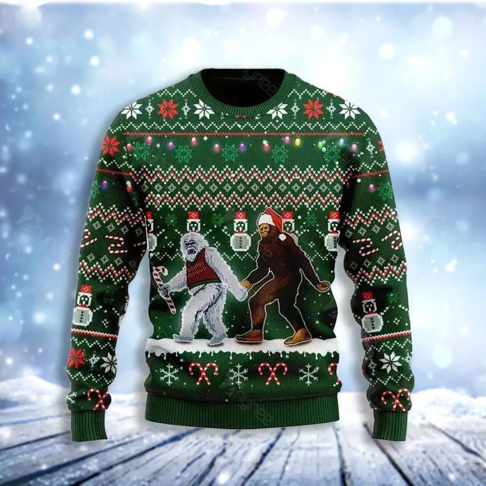 Bigfoot I Hate People Club Ugly Christmas Sweater For Men & Women Christmas Gift Sweater US3480 - WeCustomit