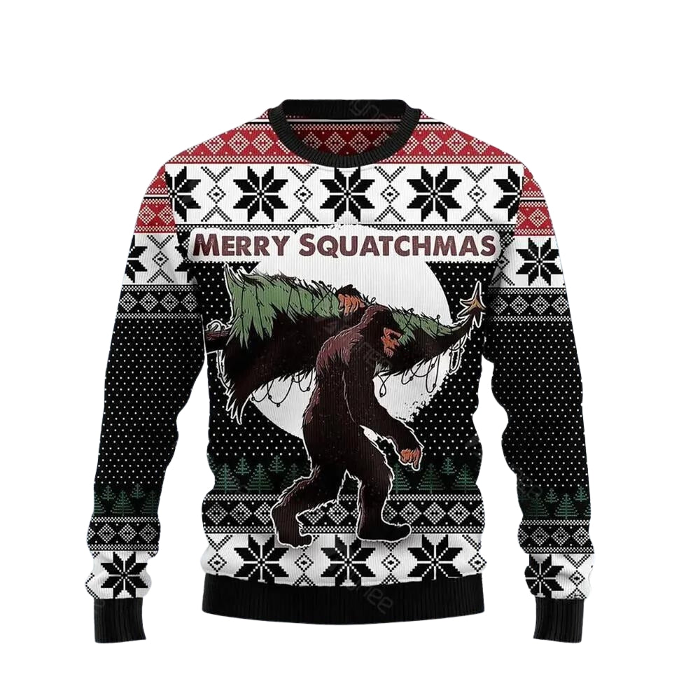 Bigfoot Merry Squatchmas Ugly Christmas Sweater For Men & Women Christmas Gift Sweater US3481 - WeCustomit
