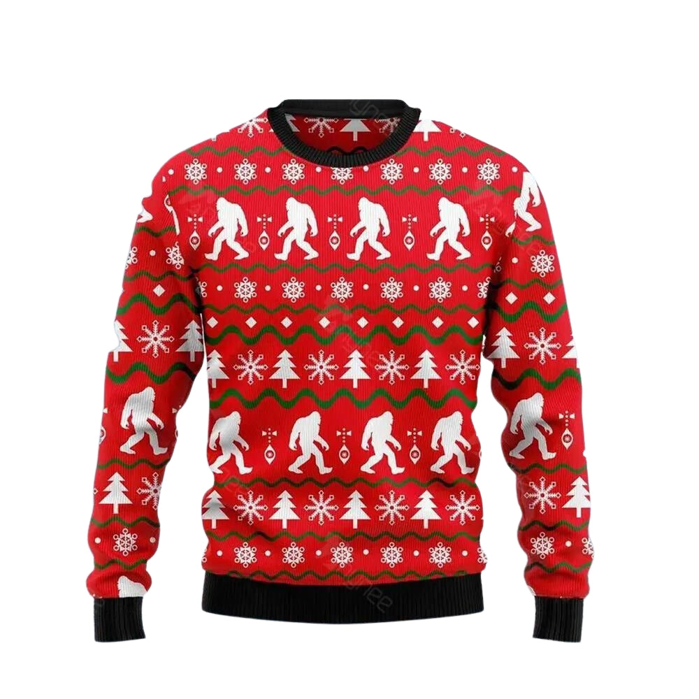 Bigfoot Pattern Ugly Christmas Sweater For Men & Women Christmas Gift Sweater US3486 - WeCustomit