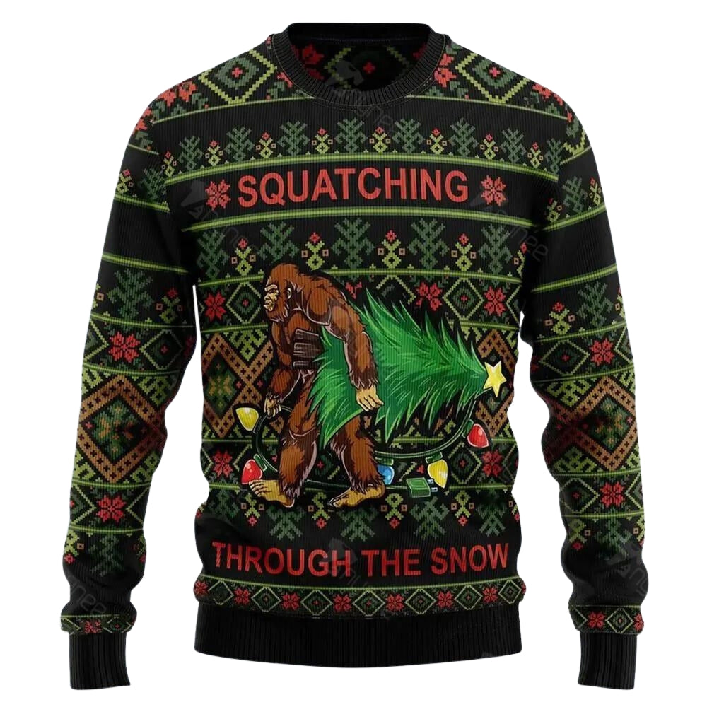Bigfoot Snow Ugly Christmas Sweater For Men & Women Christmas Gift Sweater US3487 - WeCustomit
