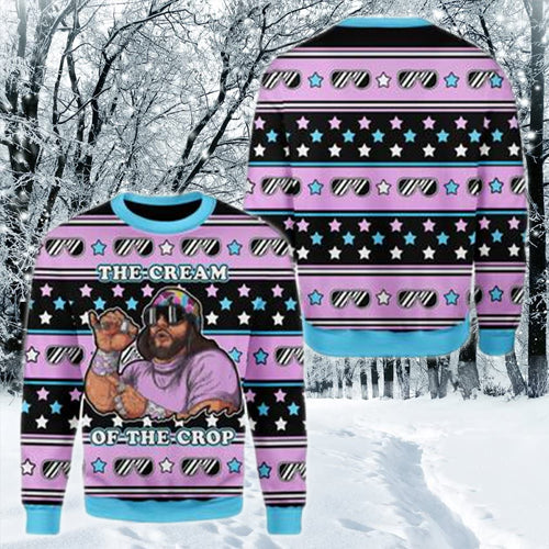 The Cream Of The Crop Macho Man Ugly Christmas Sweater - WeCustomit