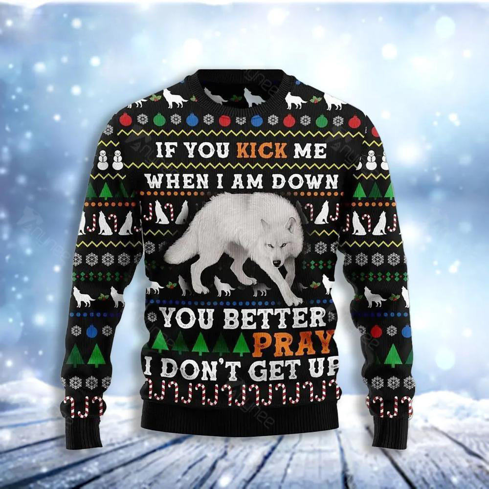 Blue Snow Awesome Wolf Ugly Christmas Sweater For Men & Women Christmas Gift Sweater US3622 - WeCustomit