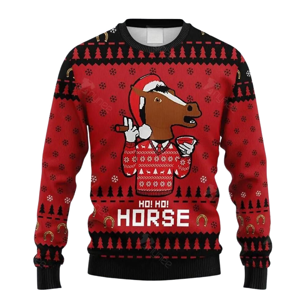 Horseman The Guardian Ho Ho Ugly Christmas Sweater For Men & Women Christmas Gift Sweater US3625 - WeCustomit