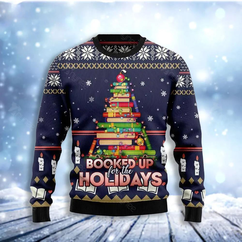 Book Christmas Tree Ugly Christmas Sweater For Men & Women Christmas Gift Sweater US3627 - WeCustomit