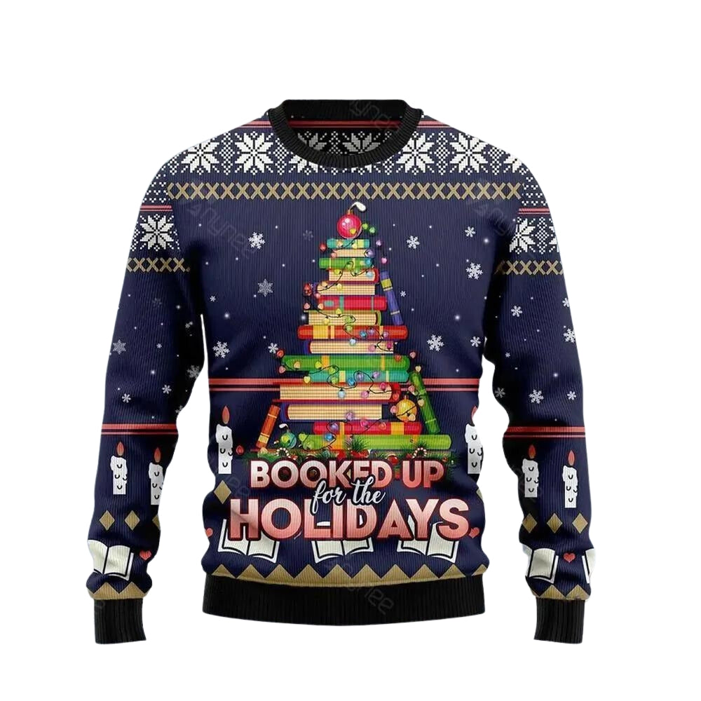 Book Christmas Tree Ugly Christmas Sweater For Men & Women Christmas Gift Sweater US3627 - WeCustomit