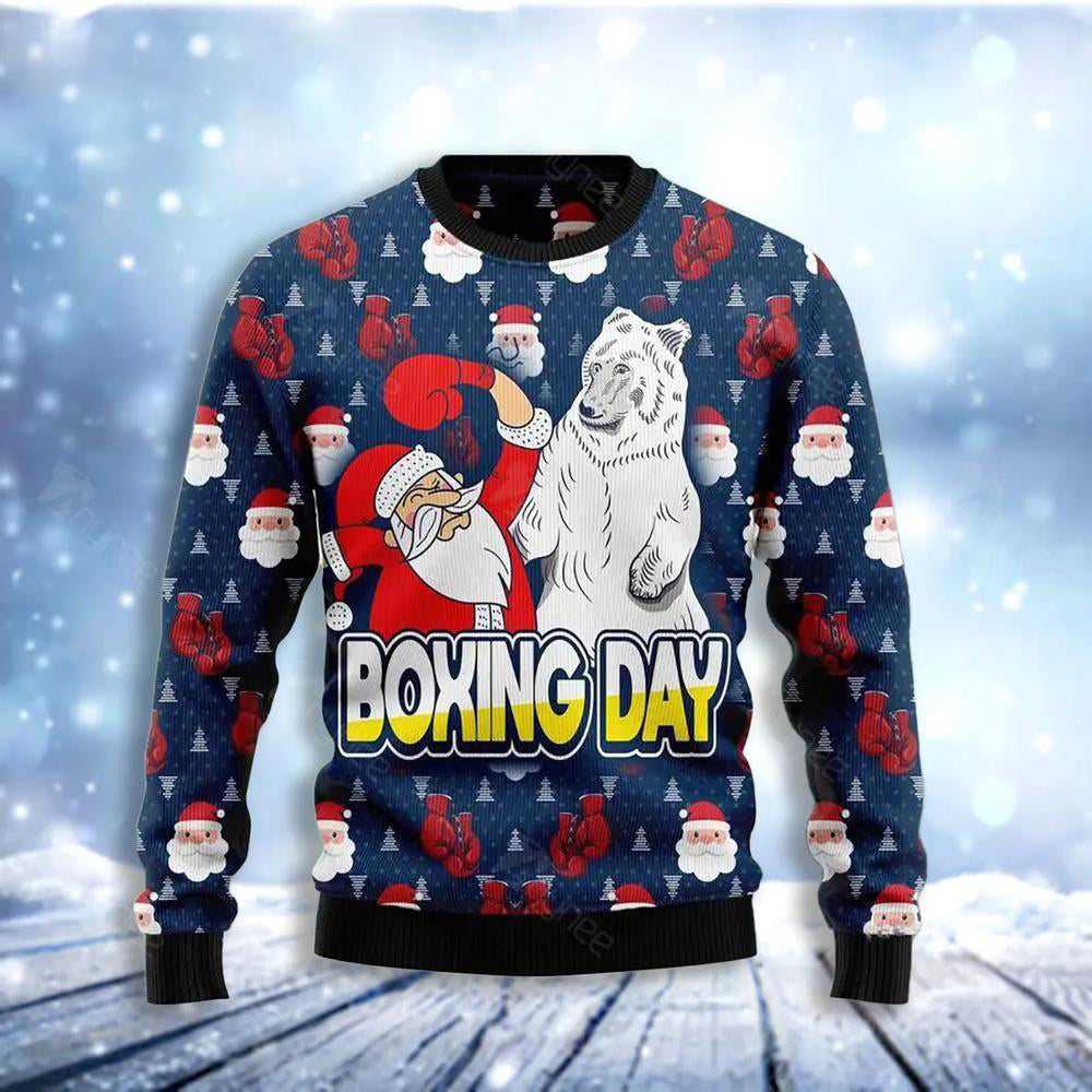 Boxing Day Ugly Christmas Sweater For Men & Women Christmas Gift Sweater US3636 - WeCustomit